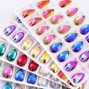 BOBOHOO de alta calidad 5A bisel coser en diamantes de imitación lágrima Bling Crystal AB diamantes de imitación coser en K9 para ropa camisa de vestir - Product Image 5