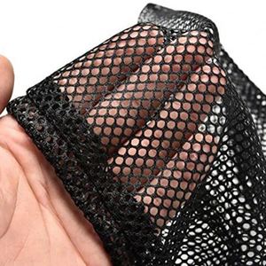 Bolsa de malla de poliéster negra pequeña personalizada con cordón, duradera, de nailon, para camping, juguetes, pelotas, ropa sucia, pequeñas bolsas de regalo de malla. - Product Image 2