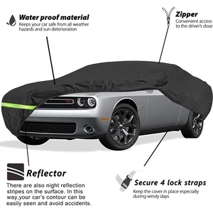 Fundas Impermeables para Automóviles Dodge Challenger 2008-2019, Fundas 190T Impermeables y Resistentes al Viento con Correa y Cremallera para Cabina - Product Image 2