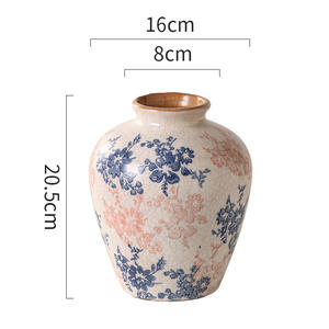 Vase en céramique rétro nordique Design <span class=keywords><strong>Art</strong></span> déco Simple avec motif de fissure de glace bleu rose pour décor de fleurs d'entrée de salon - Product Image 6