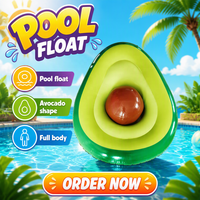 Fauteuil flottant gonflable en forme d'avocat pour adultes, en PVC, pour la plage et les fêtes à la piscine