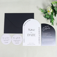 Hochzeitseinladungskarte Edles Weichpapier Save-the-Date Bogenform Individuelle Detailkarte