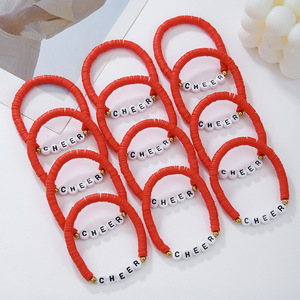Pulseras de Arcilla Polimérica con Letras de Animadoras, 12 Sets, Joyería Unisex de Amistad para Eventos de Animadoras - Product Image 2