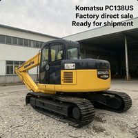 Excavatrice d'occasion Komatsu PC138us d'origine du Japon, prête à l'emploi, à bras court, pour projets de construction en espaces restreints ZX135US 135 140 313