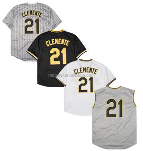 Beste Kwaliteit Gestikte Custom #21 Clemente Geborduurd Dik Vest American Baseball Jersey - Product Image 1