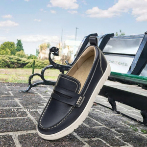 Mocasines de Cuero Genuino para Hombre, Zapatos Planos Sin Cordones, Transpirables, Ligeros, con Suela de Goma, Calzado Informal para Oficina y Caminar - Product Image 3