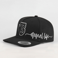 Casquettes Snapback et Casquettes de Baseball Structurées à 5 Panneaux Personnalisées avec Broderie 3D et Bordure en Strass sous la Visière – Vente en Gros