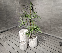 Pot de fleurs en fibre de verre sculpté à la main, style américain, design moderne, avec trou de drainage, écologique, léger, durable, 20L, pour centre commercial