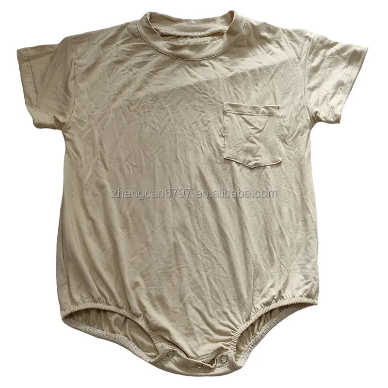 थोक शिशु कपड़े लड़कों के लिए 0-3 महीने ओनेसी बेबी रोम्पर न्यूट्रल सॉलिड शॉर्ट स्लीव बांस फैब्रिक बॉडीसूट में