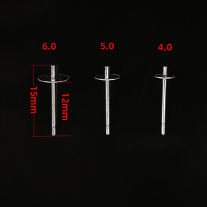 Cross Flat Earring <b>Posts</b> 925 Silver Plated Copper For Earring Making DIY Jewelry Accessories <b>Round</b> Shape - Product Image 2
