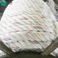 Cordage d'amarrage en nylon à 3 brins de 20 mm pour yacht, quai, blanc, noir, résistant, pour marina et bateau
