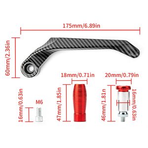 Motorrad-Schutzteile universell 22 mm Griffhandschutz Carbonfaser Farbe 22 mm Bremskupplung Hebel Handschutz - Product Image 2