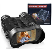 Jumelles de vision nocturne étanches 4K rechargeables, zoom numérique 8X, réglage de la luminosité sur 7 niveaux, enregistrement vidéo, portée de 250 à 350 m