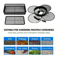 Tamis de jardin en PVC noir tressé, anti-rouille, pour galets et pierres, tamis à compost, aménagement paysager, qualité professionnelle