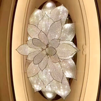 Grand plafonnier moderne de luxe en verre de Murano personnalisé lustre de luxe de lumière de restaurant d'hôtel pour la suspension d'hôtel de villa