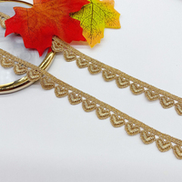 Vente chaude pas cher or dentelle garniture Applique bordure coupe dentelle pour bricolage accessoires de vêtement