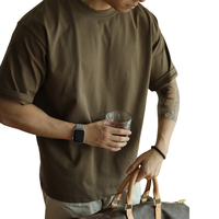 Sorona Cooling Feel T-shirts surdimensionnés pour hommes T-shirt 260gsm pour homme Couleur vert olive