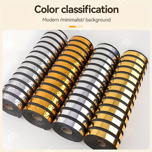 モダンメタルテクスチャストライプ防水アパート壁装飾取り外し可能自己接着3D立体彫刻壁ステッカー - Product Image 2