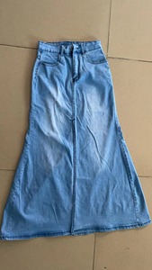 Falda Larga de Mezclilla a la Moda con Abertura Alta, Informal y Sencilla para Mujer - Product Image 6