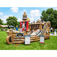Tobogán Inflable con Forma de Barco Pirata, Castillo Hinchable Gigante, Combinación de Juegos para Niños, Alquiler para Fiestas, Festivales, Personalización OEM