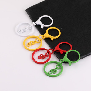 Colorful Metal Round Keychain Set With Chain For Diy <b>Doll</b> Bag Charm <b>Accessories</b> Unisex 14 Years Up - Product Image 1