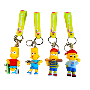 Portachiavi dei Simpson in PVC Morbido 3D, Ciondolo per Borsa, Portachiavi Antifurto per Auto - Product Image 1