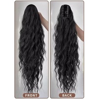 Perruque queue de cheval bouclée en fibre haute température, style européen, américain, latino-américain, avec clip à griffes, tresses souples effet maïs