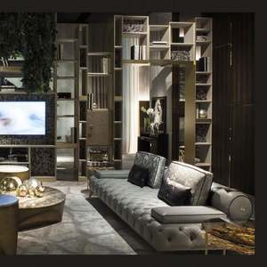 लक्जरी डिजाइन के बाद आधुनिक लो प्रोफाइल 2 सीटर 3 सीटर रहने वाले कमरे सोफे सिलेंडर मजबूत बटन टफ्टेड चमड़े के सोफे - Product Image 3