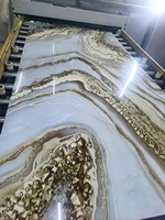 Marbre PVC brillant avec revêtement UV 600*1200mm, feuille de marbre plastique, panneau PVC 3mm avec revêtement UV