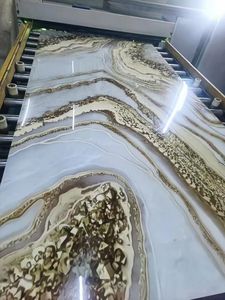 Yüksek parlak UV kaplı mermer 600*1200mm PVC mermer plastik mermer levha PVC 3mm UV paneli - Product Image 6