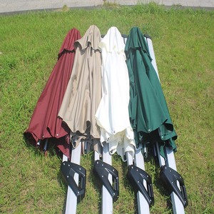 Parasol de aluminio de 10 pies para jardín, parasol de exterior de Color personalizado para patio, venta al por mayor, sombrilla de mesa, Control Manual - Product Image 6