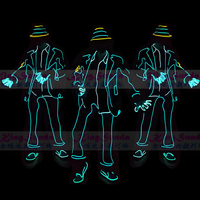 Costume de danse adulte Michael Jackson EL Wire Neon LED Costume d'Halloween avec accessoires de performance de scène rougeoyants