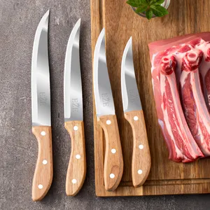 Couteau d'office de fruits de cuisine d'approvisionnement d'usine tranchant le couteau de cuisine de manche en bois de 4 tailles