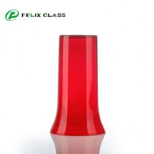 Abat-jour en verre cylindrique de couleur rouge au design moderne pour luminaire suspendu - Product Image 4