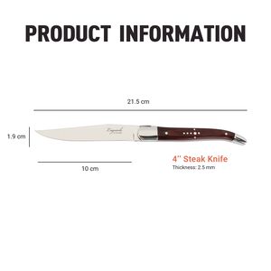 Ensemble <span class=keywords><strong>de</strong></span> couverts <span class=keywords><strong>Laguiole</strong></span> haut <span class=keywords><strong>de</strong></span> gamme, couteaux à steak vintage en <span class=keywords><strong>bois</strong></span> <span class=keywords><strong>de</strong></span> Pakka rouge forgés à la main - Manche en <span class=keywords><strong>bois</strong></span>, texture unique, couverts artistiques - Product Image 4