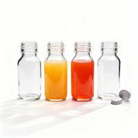 Vente en gros de bouteilles en verre carrées françaises de 60 ml, 2 oz, 30 ml, mini bouteilles en verre pour jus de gingembre avec bouchon à vis en aluminium pour boisson énergisante