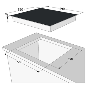 Encimera de inducción de 60cm y ventilador Extractor de corriente descendente Control táctil Placa de inducción para el hogar - Product Image 6