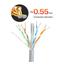 Câble réseau Ethernet Cat6 OEM avec logo d'usine, UTP CCA 23AWG, gaine PVC, paire torsadée 4P, certifié, prix bas, fabricant