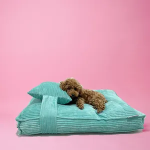 Cama de cachorro macia fibra de algodão para fechar com travesseiro