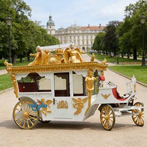 便宜的皇家电动马车/厂家直销白金双排观光马车雕塑皇家手推车 - Product Image 1