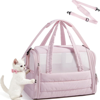 Sac de transport souple pour animaux de compagnie, sac de transport portable pour chat avec plusieurs entrées, coussin amovible et laisse de sécurité pour petits chiens et chats