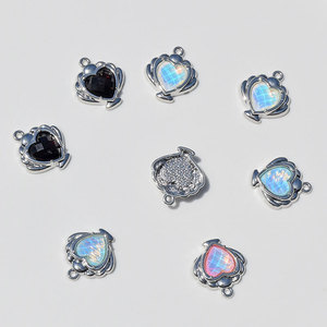 Heart Shape Zinc Alloy Pendant With <b>Shell</b> Design For <b>Bracelet</b> Making GJ182 - Product Image 4