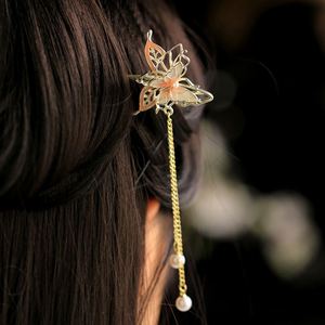 Elegante horquilla de pelo estilo chino con borla de mariposa, herramienta vintage para peinados, horquilla para moños con borla de estilo antiguo - Product Image 3