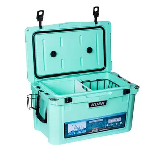 KUER 45QT ECO-FRIENDLY ROTOMOLDED COOLER BOX DURABLE COOLER WHOLESALE FOOD GRADE MATERIAL IGLOA ICE CHEST FOR FOOD