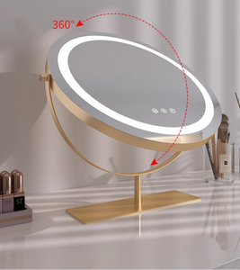 Luxury Gold <strong>Circle</strong> Desktop Vanity <strong>Mirror</strong> with LED Backlit Lighted Smart Touch Sensor Single-Sided Personalized Cosmetic <strong>Mirror</strong> - Product Image 6