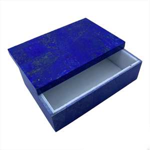 กล่องใส่เครื่องประดับหินอ่อนสีน้ำเงินลาพิส ลาซูลี งานฝีมือสุดหรูสำหรับเก็บแหวนและสร้อยคอ - Product Image 3