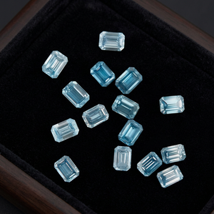 Lilaba Enterprise Modèle BLEU Magnifique Diamant de laboratoire bleu ciel taille émeraude 0,5-1 carat 4*6-5*7 mm, taille excellente, clarté VS1 - Product Image 4
