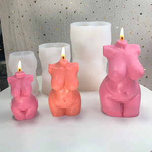 B-1121 BRICOLAGE corps humain bougie nu grand coffre et les muscles abdominaux sexy femmes parfumé graisse parfumée gypse silicone Bougie Moule - Product Image 1