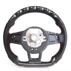 Volant sport en cuir et fibre de carbone pour VW Golf MK4-MK8 <span class=keywords><strong>Caddy</strong></span> Jetta Scirocco Polo Vento Arteon avec lumières LED - Product Image 4