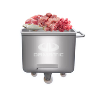 Chariot à viande pour saucisses de porc en acier inoxydable 200l Chariot à viande trémie pour traitement de viande Buggy Bin Cart